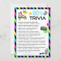 80s Decade Trivia Party Game