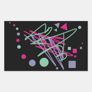 80s design eighties vintage splash medley art rectangular sticker