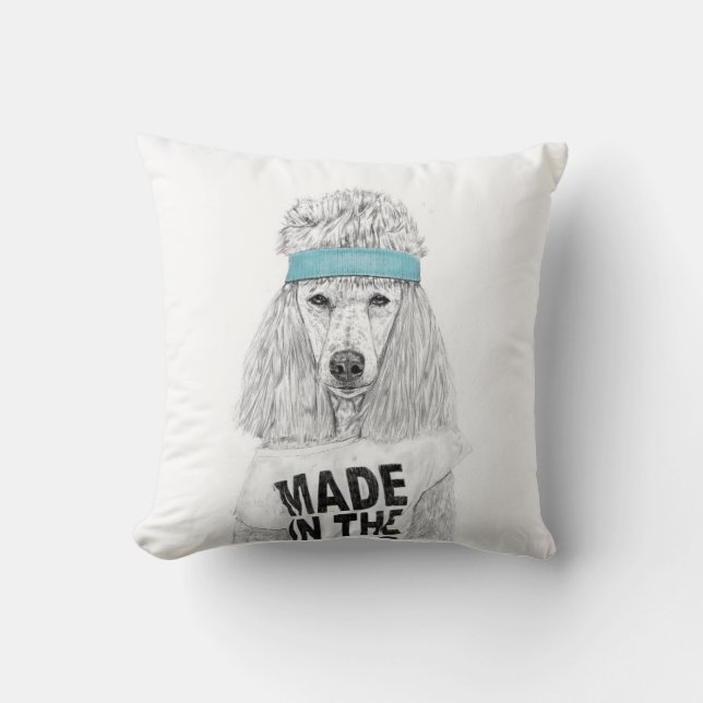 80s dog throw pillow (Front)