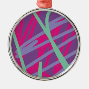 80s eighties vintage colors splash medley art girl metal ornament