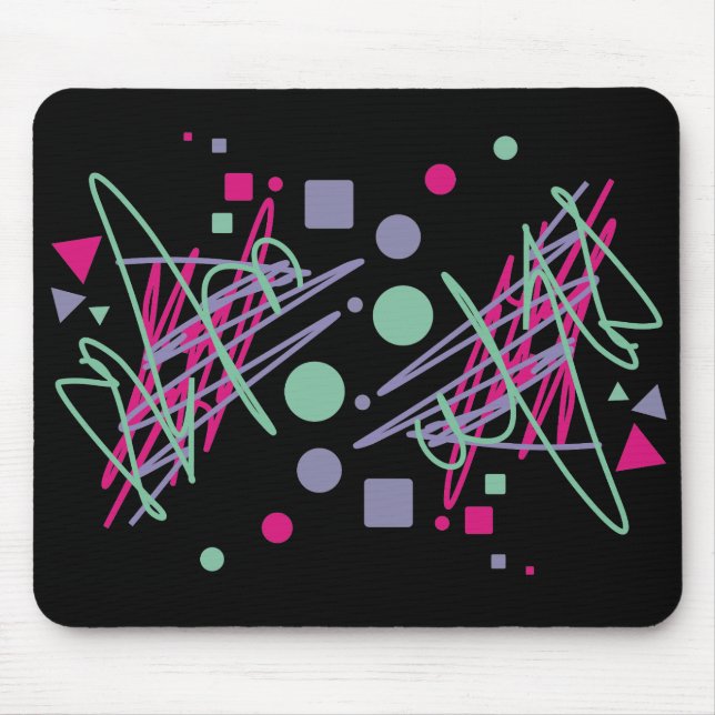 80s eighties vintage colors splash medley art girl mouse pad (Front)