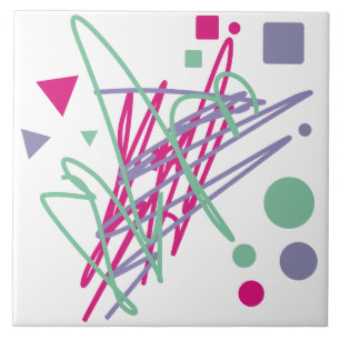 80s eighties vintage colors splash medley art girl tile