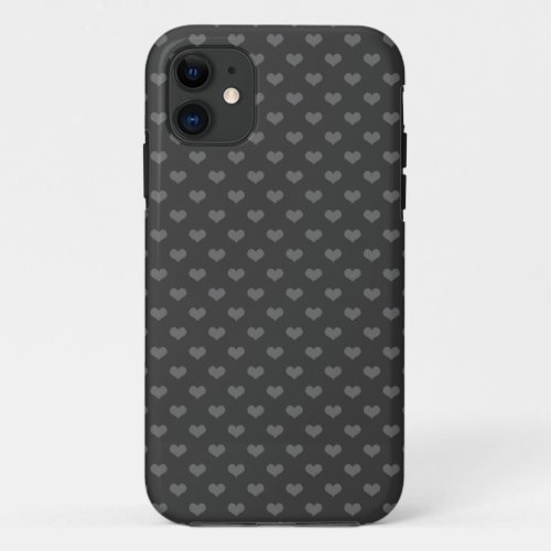 80s flannel gray hearts emo girly goth pattern iPhone 11 case