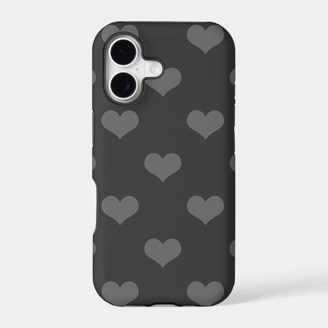 80s flannel gray hearts emo girly goth pattern iphone case (Back)