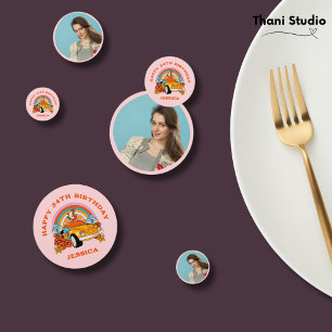 80s Flashback Vintage Retro Birthday Party Pink Confetti