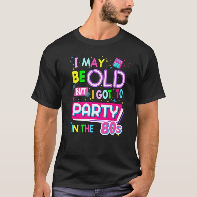 80s For Women Rave Outfit & 1980s Fancy Dress T-Shirt (Front)