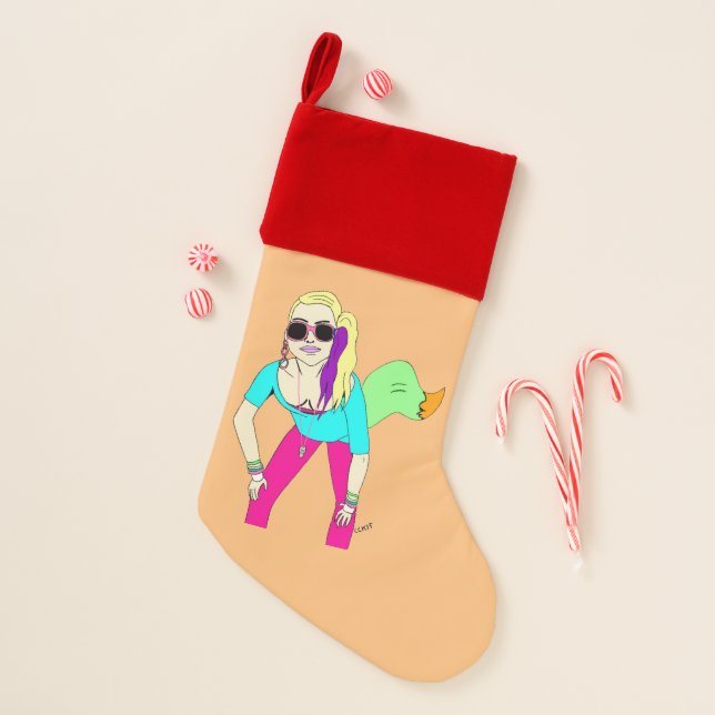 80s foxy girl christmas stocking (Front)
