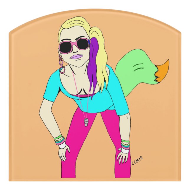 80s foxy girl   door sign (Contour Front)