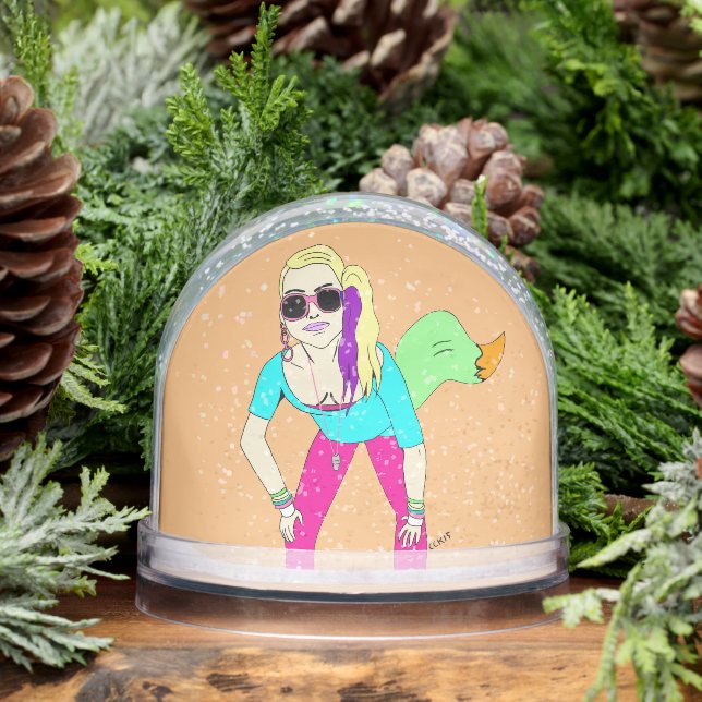 80s foxy girl     snow globe (Winter)