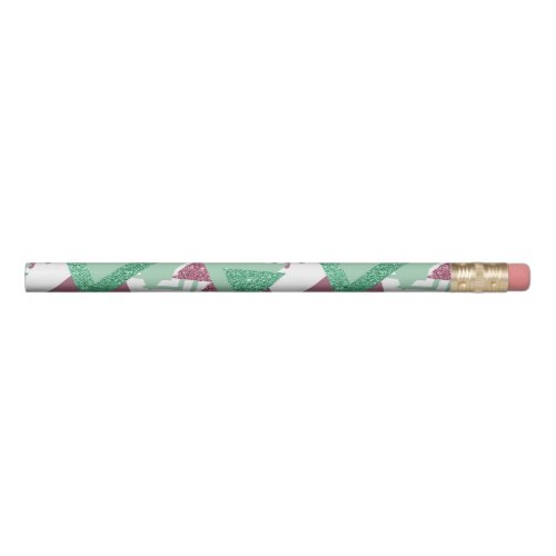 80s Fresh Abstract  Pink and Green Shapes Pattern Pencil