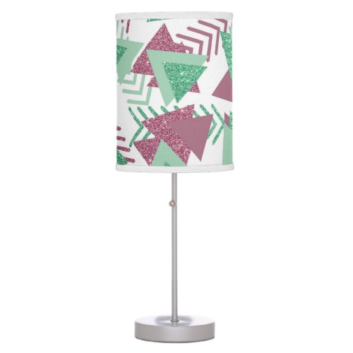 80s Fresh Abstract  Pink and Green Shapes Pattern Table Lamp