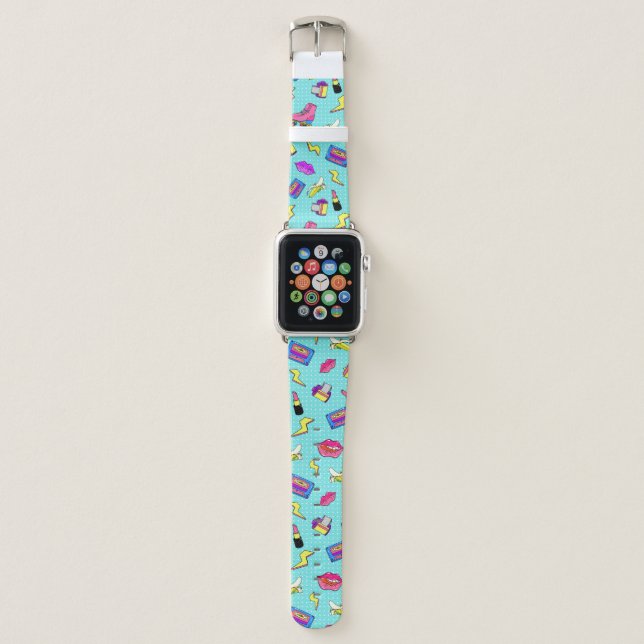 80's Fun Retro Pattern Apple Watch Band (Front)