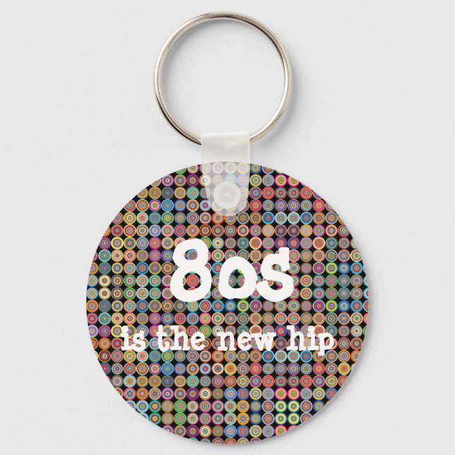 80s Funky Stylish Sophisticated Fancy Pattern Keychain (Front)