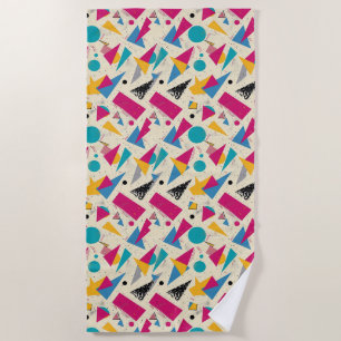 80s Geometric Pattern Beach Towel