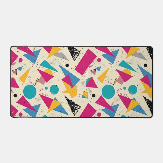 80s Geometric Pattern Desk Mat (Front)