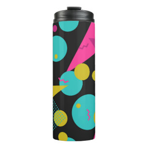 80s geometric seamless pattern with memphis elemen thermal tumbler