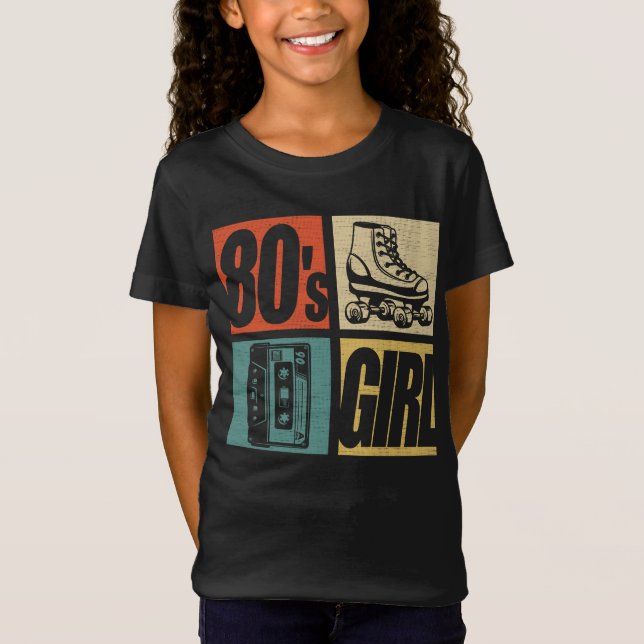 80s Girl 1980s Fashion 80 Theme Party Eighties  T-Shirt (Front)