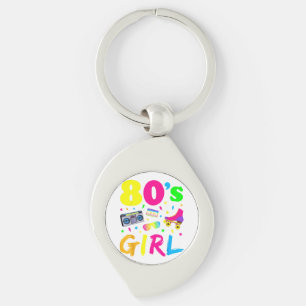 80's Girl Birthday Party Costume Retro Vintage Gif Keychain