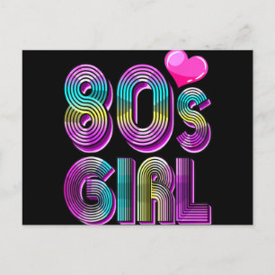 80's Girl Birthday Party Costume Retro Vintage Holiday Postcard
