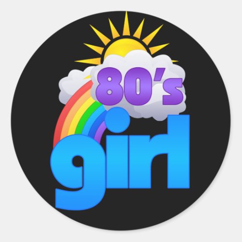 80s Girl Classic Round Sticker
