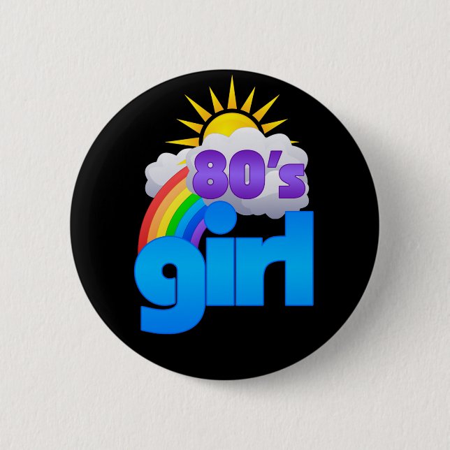 80s Girl Pinback Button (Front)