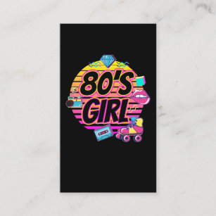 80s Girl Radio Roller Skating Disco 1980s Music Business Card