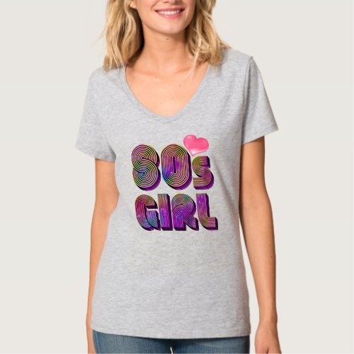 80s Girl Retro Vintage Birthday Party Costume  T_Shirt