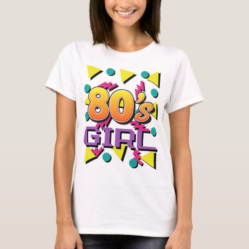 80s Girl Retro Vintage Party T_Shirt