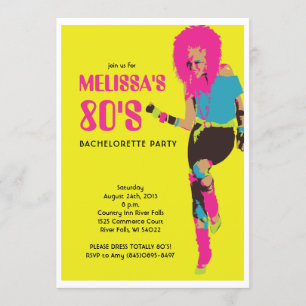 80's Glam Bachelorette Party Invitation