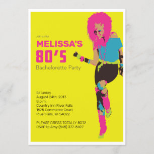 80's Glam Bachelorette Party Invitation