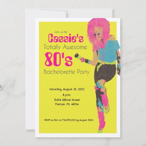 80's Glam Personalized Invitation