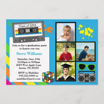 80's Graduation Party Invitation Class Of 2012 by eventfulcards at Zazzle