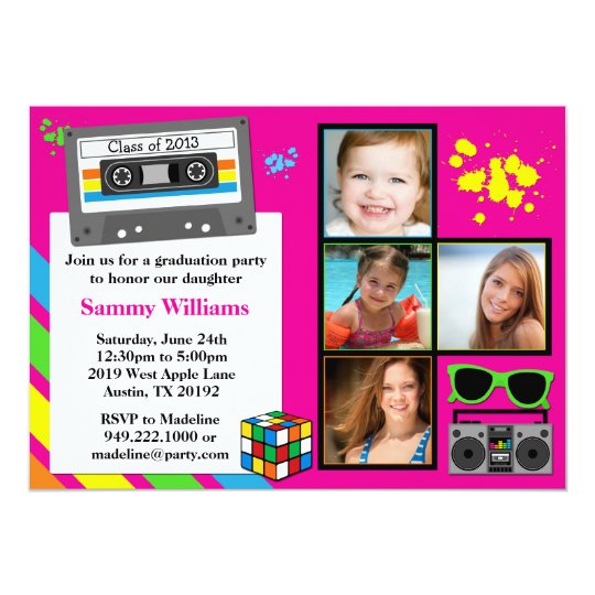 80's Graduation Party Invitation Class of 2013 | Zazzle.com