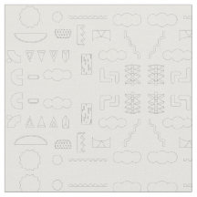 80s Graphic Geometric Pattern on White Fabric