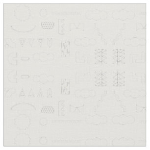 80s Graphic Geometric Pattern on White Fabric