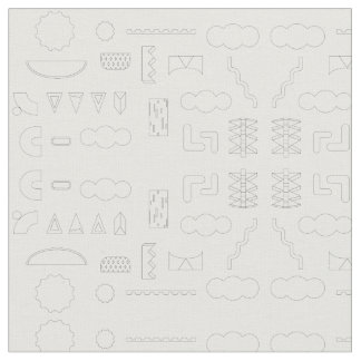 80s Graphic Geometric Pattern on White Fabric