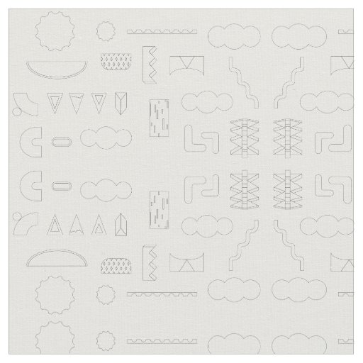 80s Graphic Geometric Pattern on White Fabric