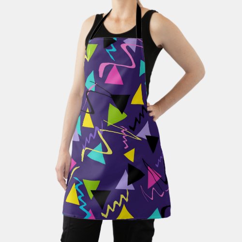 80s Groovy Neon Vibes 1 decor art Apron