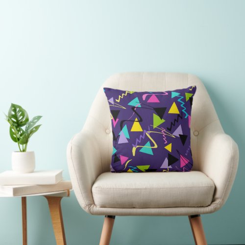 80s Groovy Neon Vibes 1 decor art Throw Pillow