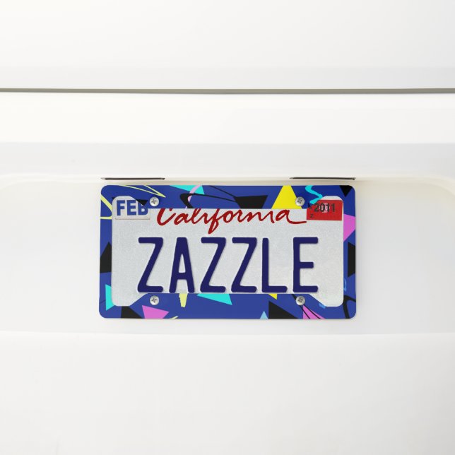 80s Groovy Neon Vibes #2 #decor #art License Plate Frame (On Car)