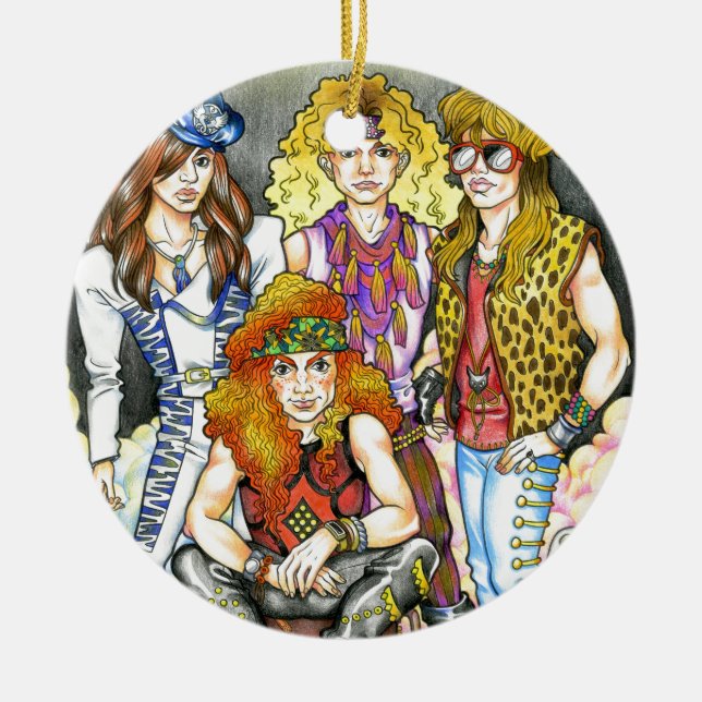 80s Hairband - 80s Retro Ceramic Ornament (Front)