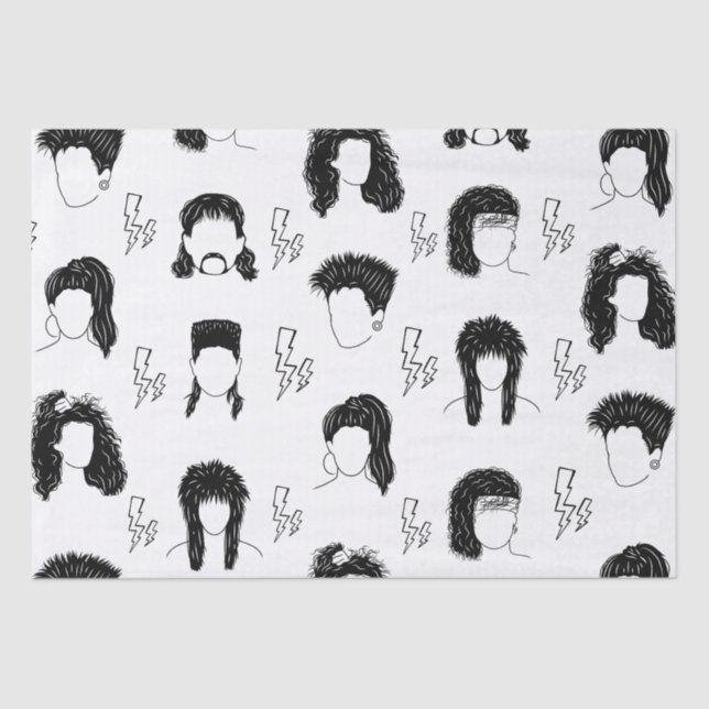 80s Hairstyles Tissue Paper (Front)