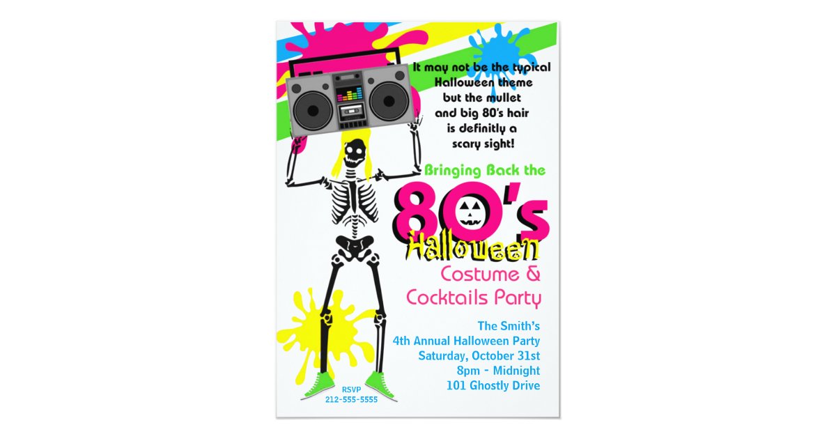 80s Halloween Party Invitation | Zazzle.com