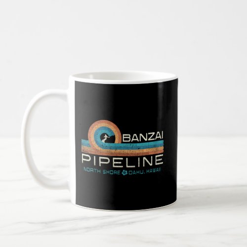 80S Hawaii Surfing Banzai Pipeline Coffee Mug