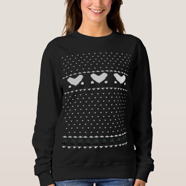 80s Heart Christmas Vacation Cute Ugly Sweater (Front)