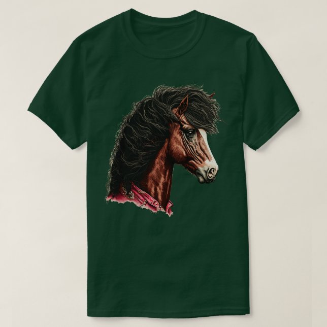 80s Horse With Mullet T-Shirt (Design Front)