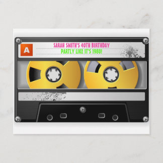 80's Inspired Birthday Invitation