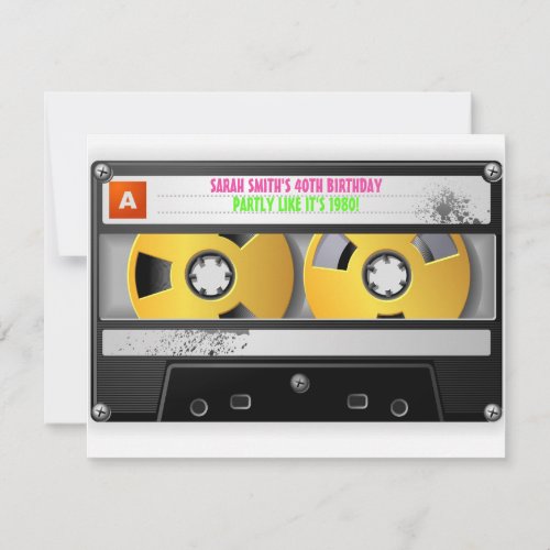 80's Inspired Birthday Invite