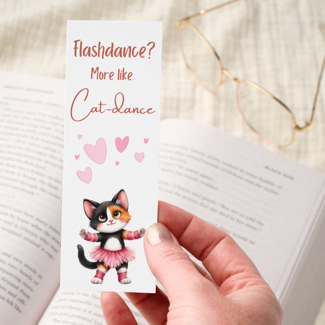 80s Inspired Calico Kitty Flashdance Cat Bookmarks (Hand)