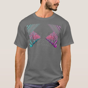 80s Japanese Flower Sakura Tree Vaporwave Cherry B T-Shirt